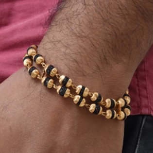 Gold Plated DuoTone Rudraksha Bracelet Gold Plated DuoTone Rudraksha Bracelet