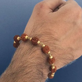 Gold Plated Golden Beads Modern Rudraksha Bracelet