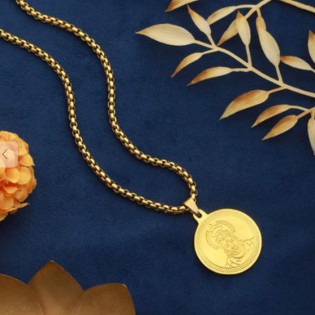24K Gold Plated Hanuman Ji Coin Necklace 24K Gold Plated Hanuman Ji Coin Necklace